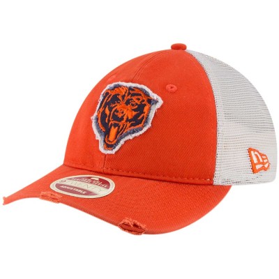 Men's Chicago Bears New Era Orange/Natural Frayed Twill 9TWENTY Adjustable Hat 2930785